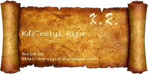 Károlyi Rita névjegykártya